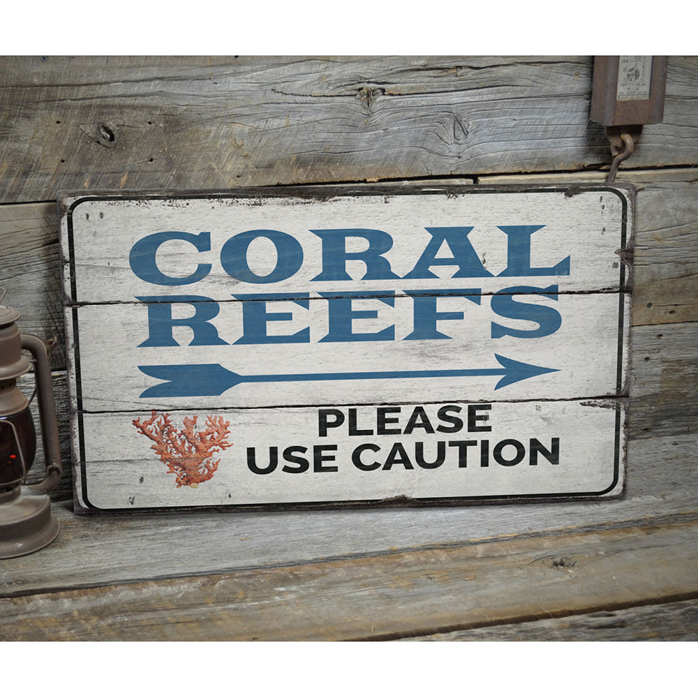 Coral Reefs Rustic Wood Sign