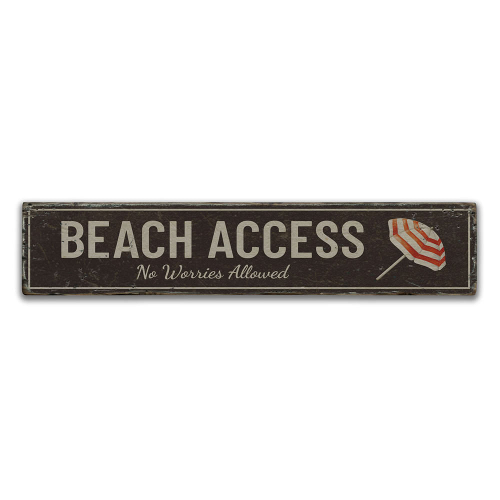 Beach Access Vintage Wood Sign