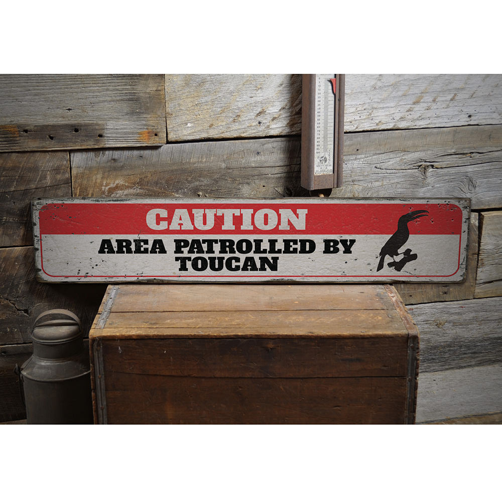 Toucan Caution Vintage Wood Sign