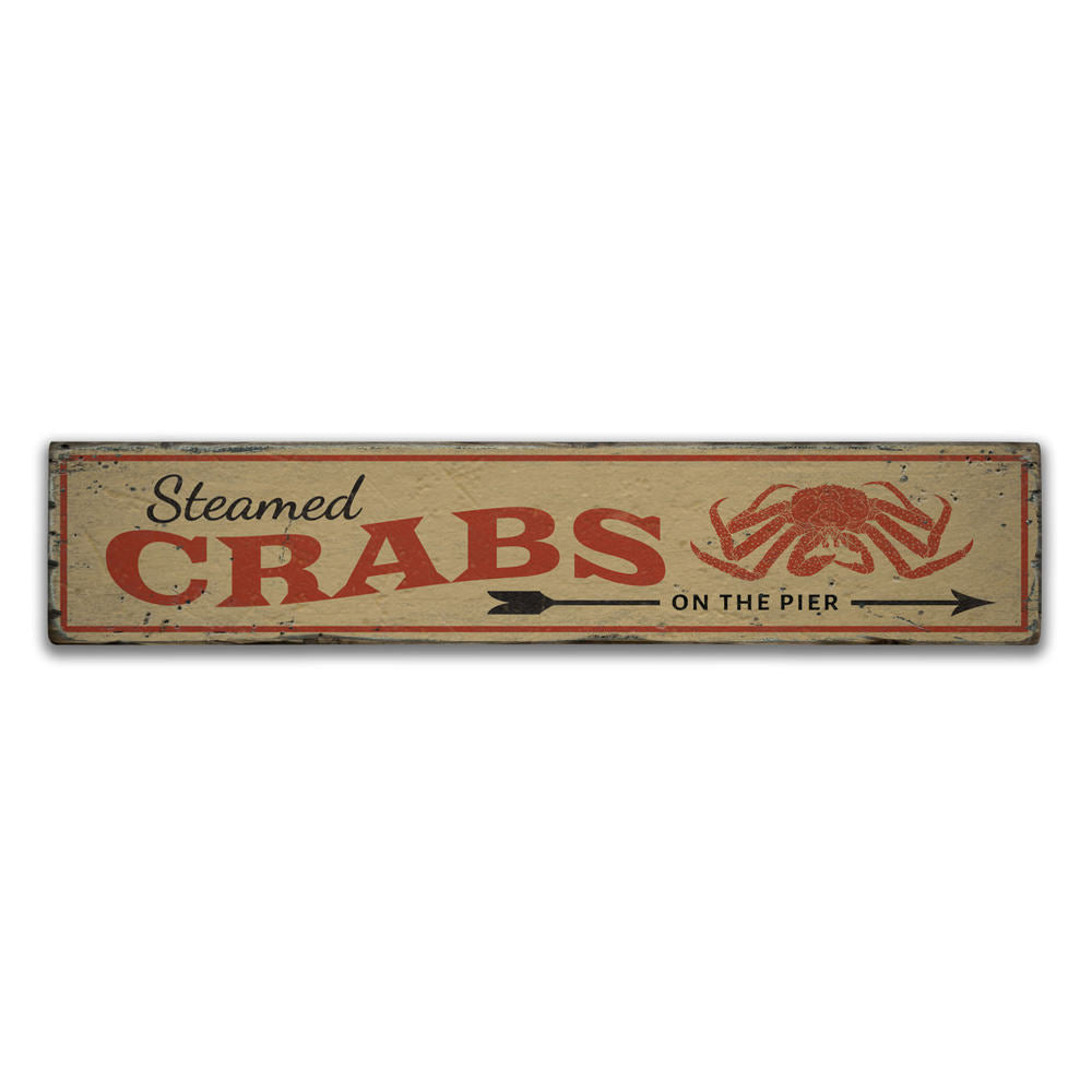 Steamed Crabs Vintage Wood Sign