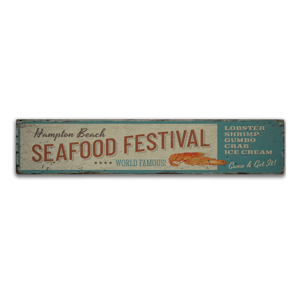 Seafood Festival Vintage Wood Sign