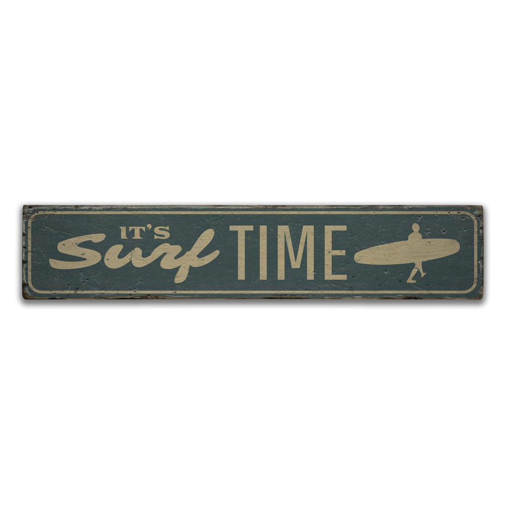 Surf Time Vintage Wood Sign