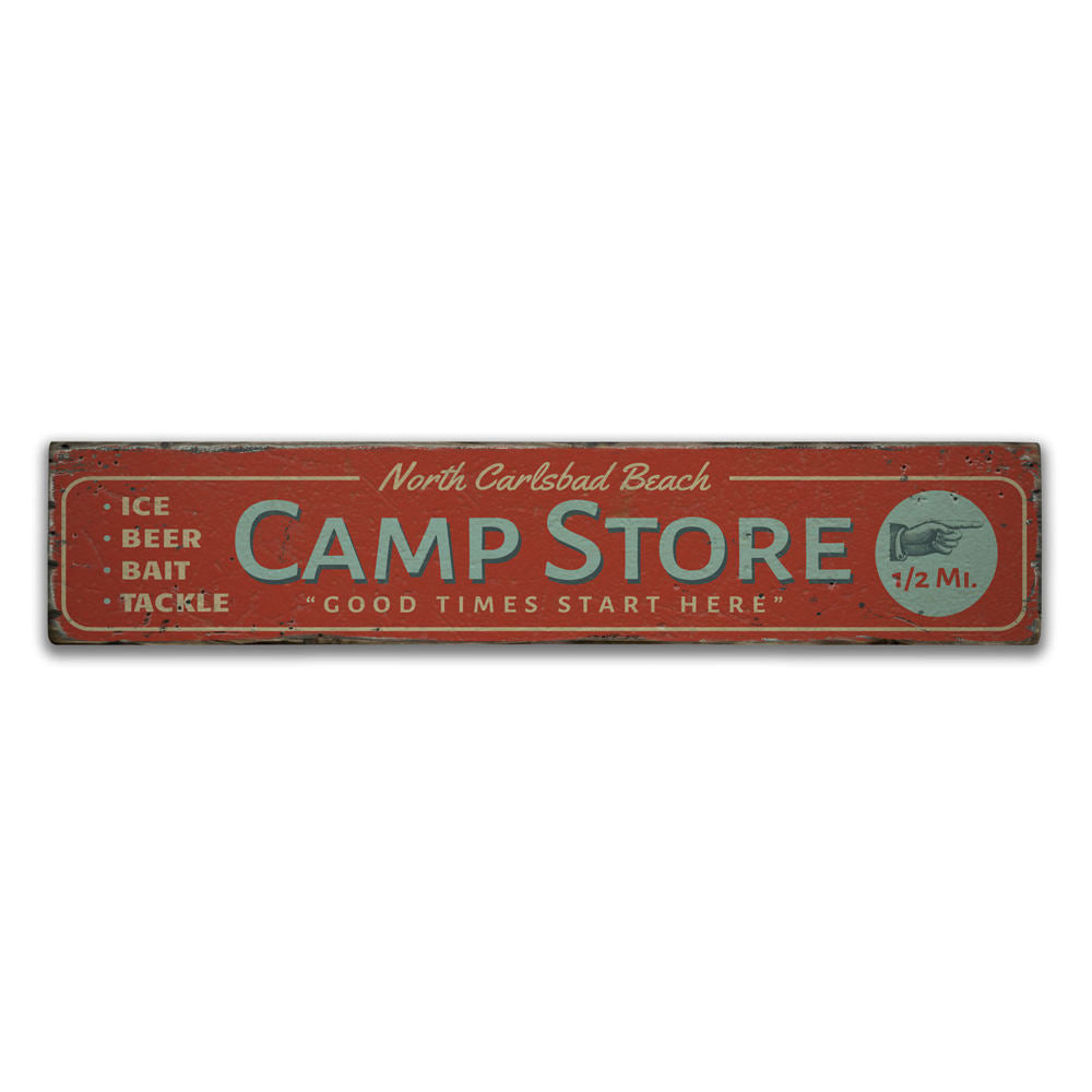 Beach Camp Store Vintage Wood Sign