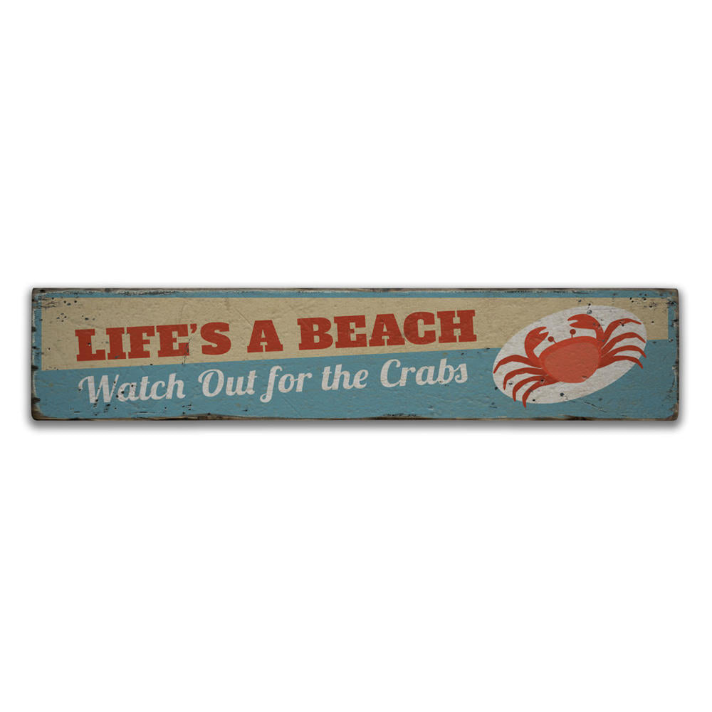 Lifes a Beach Vintage Wood Sign