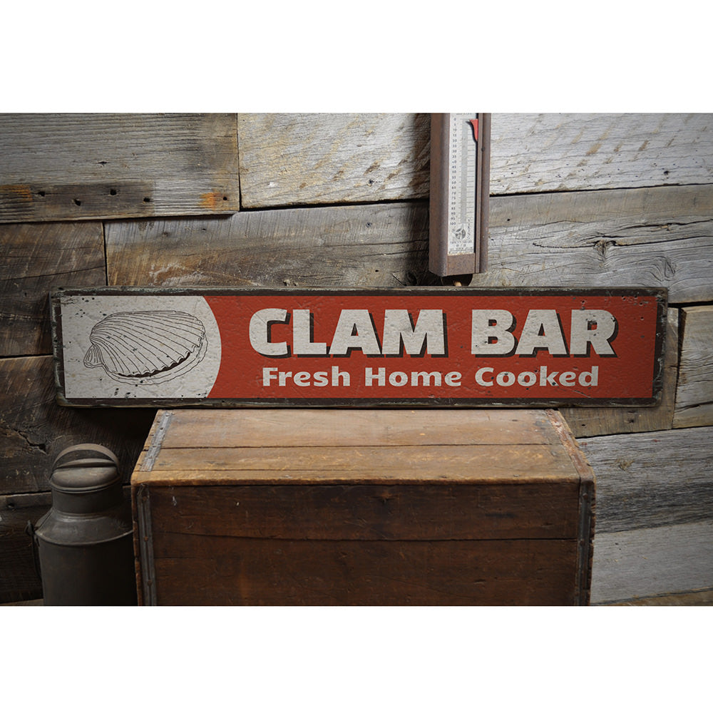 Clam Bar Vintage Wood Sign