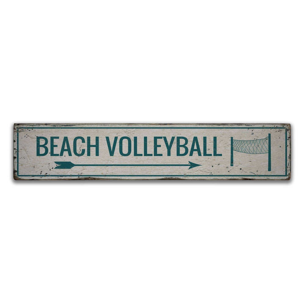 Beach Volleyball Area Vintage Wood Sign