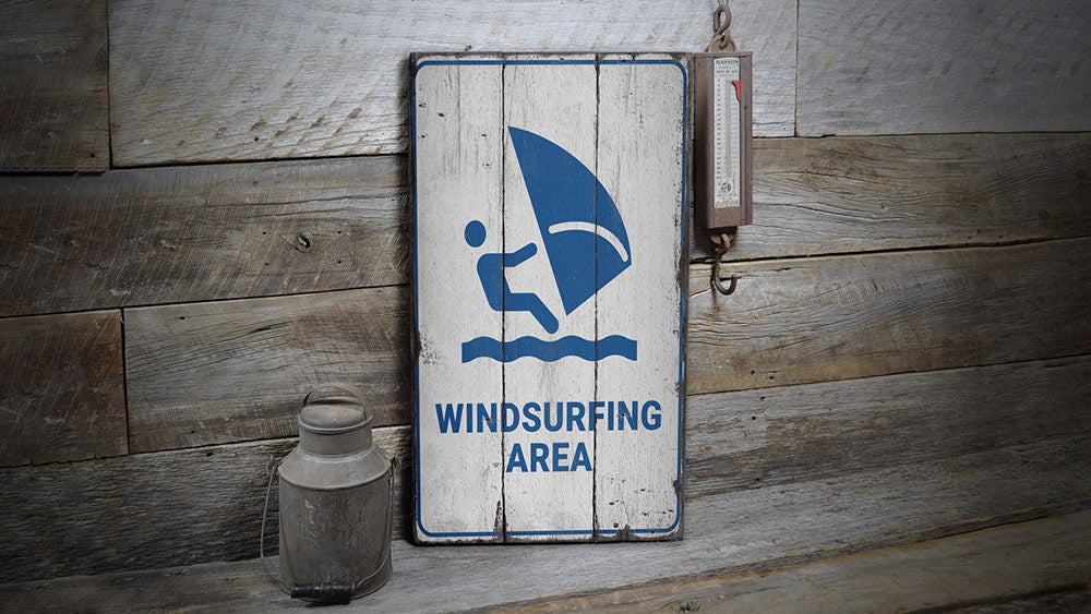 Windsurfing Rustic Wood Sign