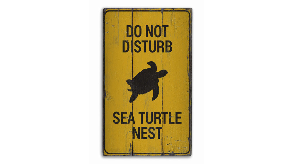 Sea Turtle Nest Rustic Wood Sign