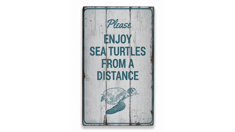 Enjoy Sea Turtles Rustic Wood Sign