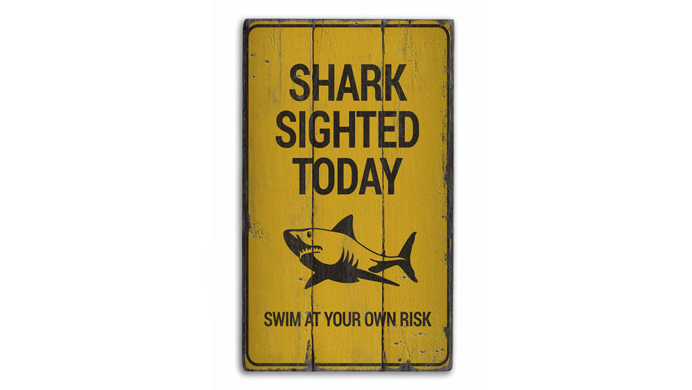Shark Sighted Rustic Wood Sign