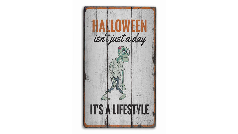 Halloween Lifestyle Rustic Wood Sign