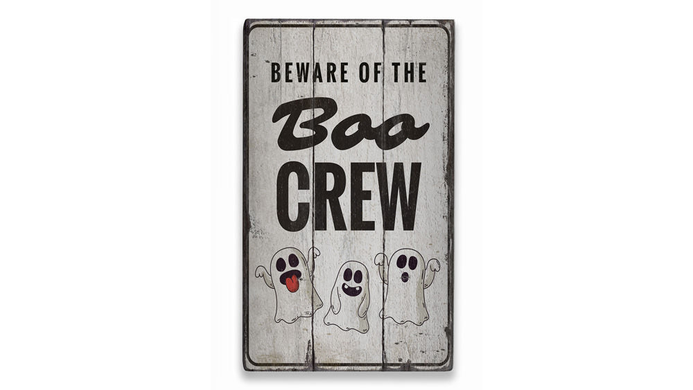 Boo Crew Rustic Wood Sign