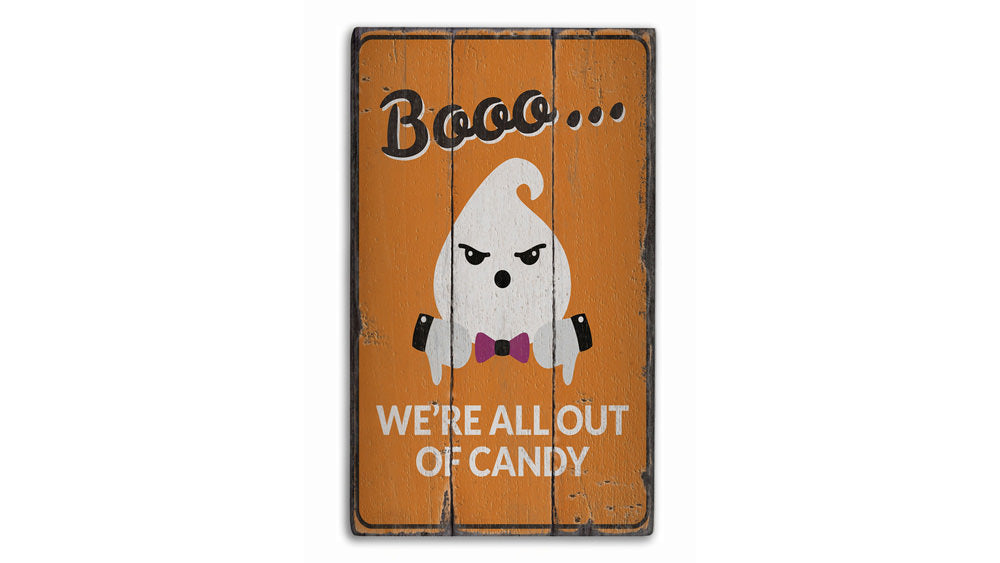 Boo Candy Rustic Wood Sign