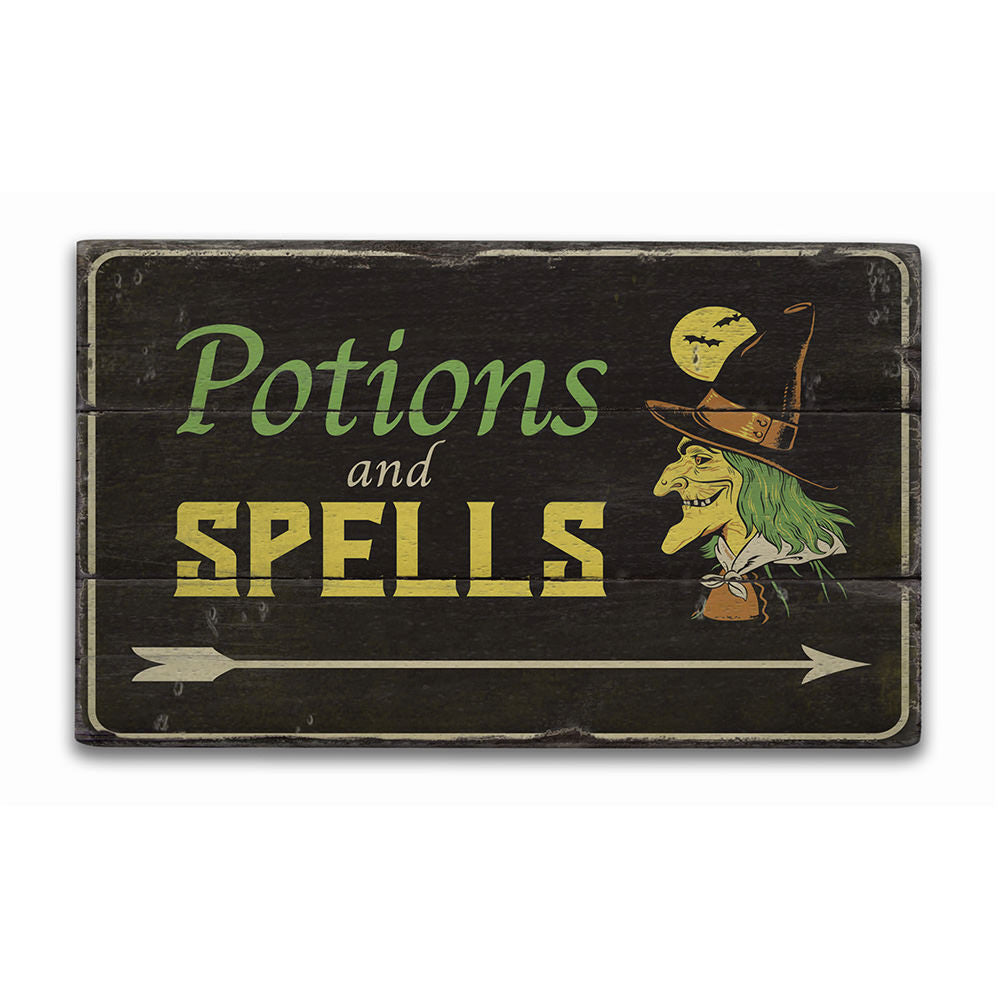 Potions and Spells Rustic Wood Sign
