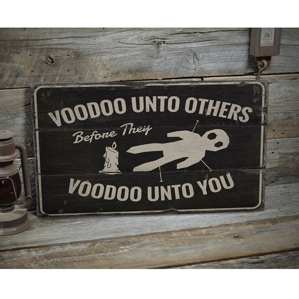 Voodoo Doll Rustic Wood Sign