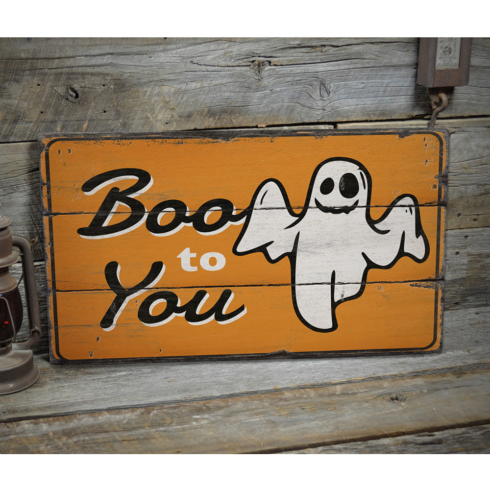 Boo to You Rustic Wood Sign