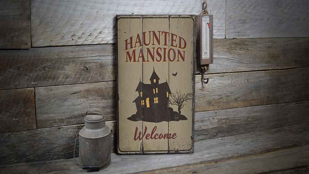Haunted Mansion Welcome Rustic Wood Sign