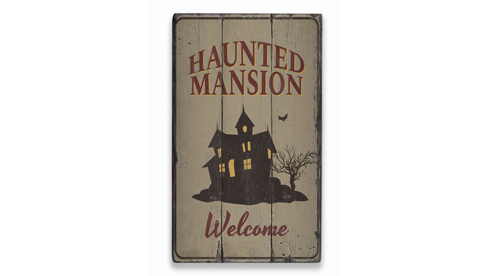 Haunted Mansion Welcome Rustic Wood Sign