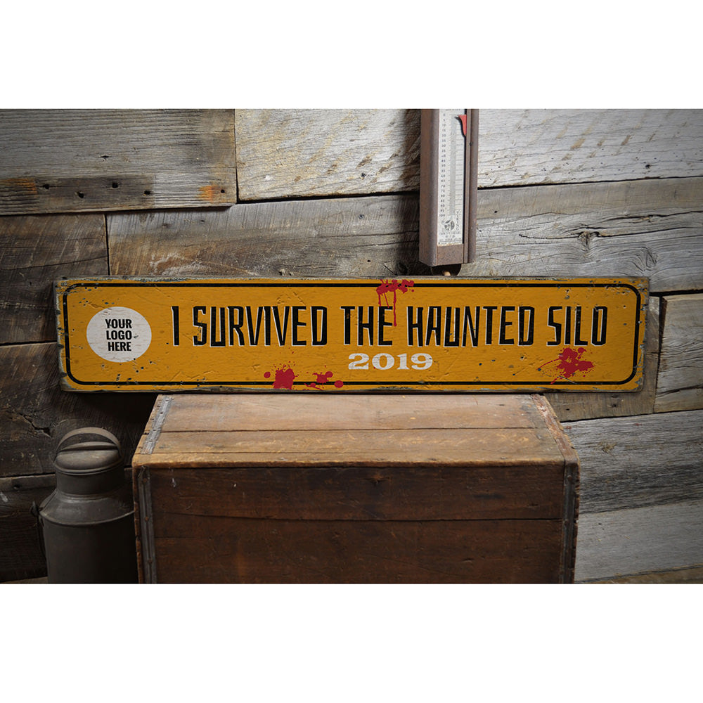 Haunted Silo Vintage Wood Sign