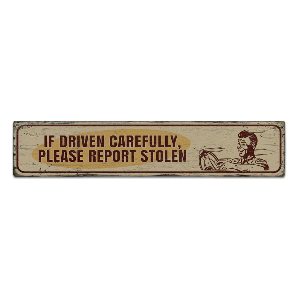 Funny Car Vintage Wood Sign
