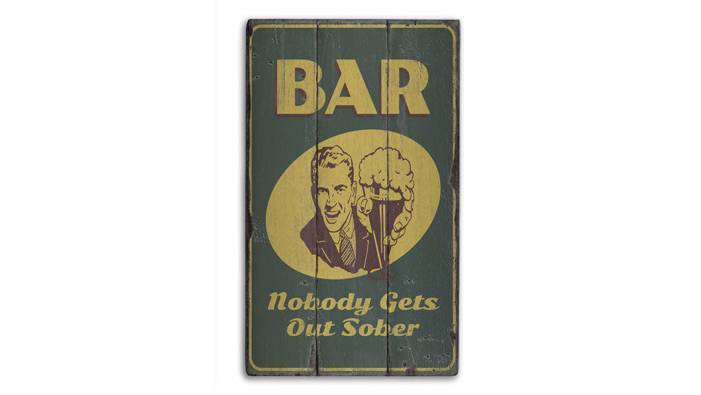 Retro Bar Rustic Wood Sign