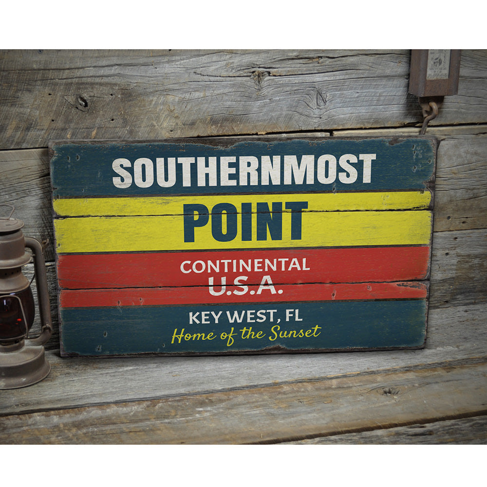Southernmost Point Rustic Wood Sign