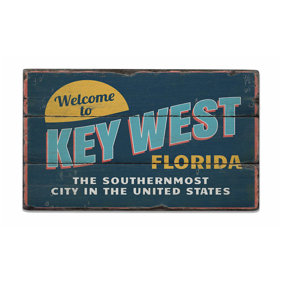 Welcome to Key West Florida Rustic Wood Sign