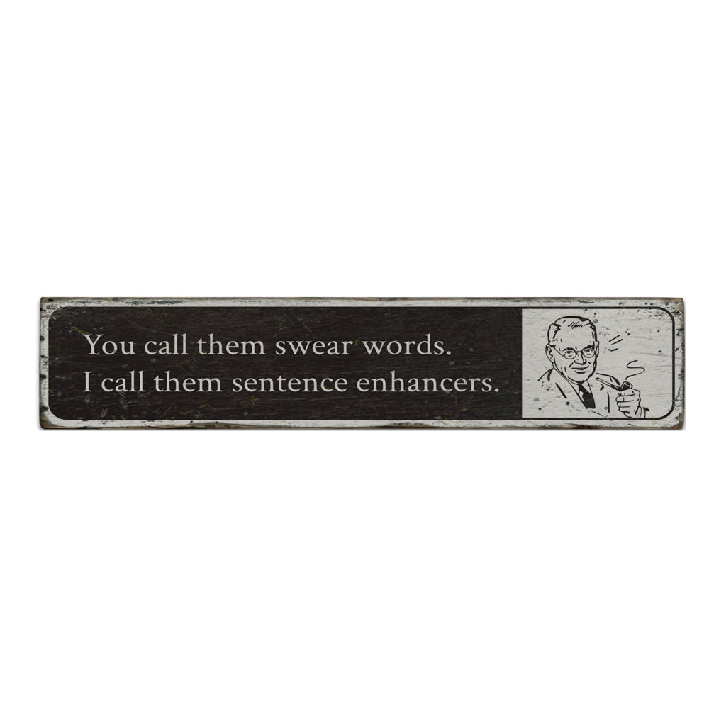 Swear Words Vintage Wood Sign