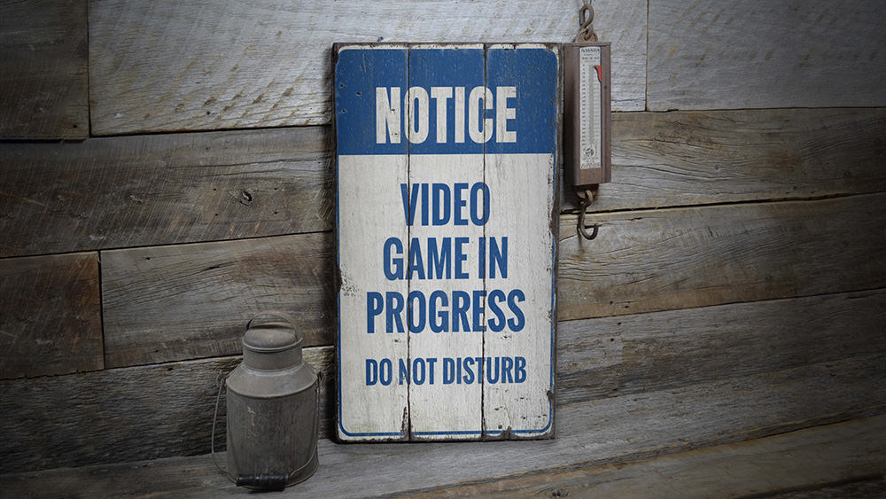 Do Not Disturb Video Game Rustic Wood Sign