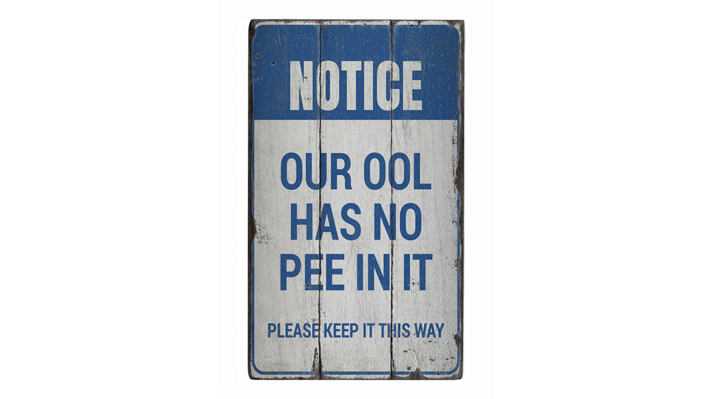 Witty Pool Rustic Wood Sign