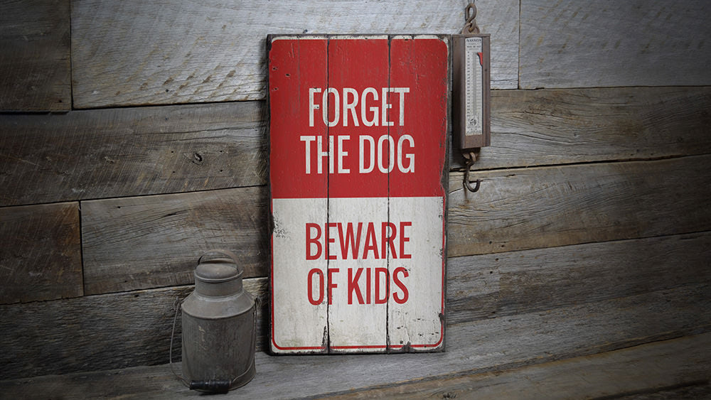 Beware of Kids Rustic Wood Sign