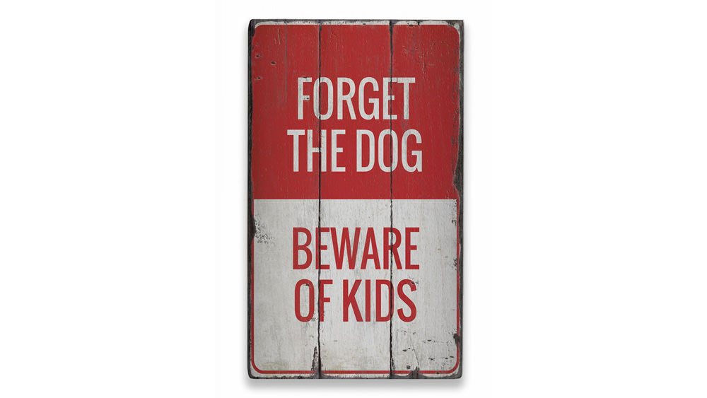 Beware of Kids Rustic Wood Sign